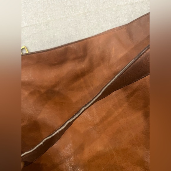 VTG Fossil Brown Leather Hobo Shoulder Bag - Picture 3 of 11